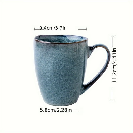 

ZHSHANTCHDQ Vintage Nordic Style 15.2Oz Handcrafted Blue Kiln-Fired Ceramic Mug with Irregular Design Perfect for Coffee & Milk