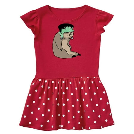 

Inktastic Halloween Sloth Frankenstein Gift Toddler Girl Dress