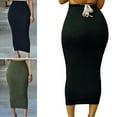 thumbnail image 1 of Jupe Crayon Midi Moulante Droite Extensible Taille Haute pour Femmes Jupe Longue, 1 of 5