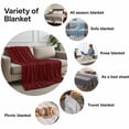 thumbnail image 5 of Flannel Fleece Throw Blanket Classic Solid Dark Red Lightweight Soft Plush Blankets,Vintage Monochrome Cozy Warm Throw Blanket for Couch Sofa Bed Car Office 40x50in, 5 of 9