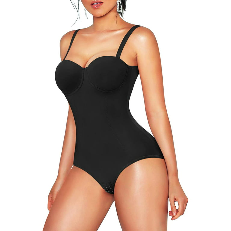 BRABIC Shapewear Bodysuit for Women Tummy Control Low Back Body Shaper  Cupped Sleeveless Tank Tops Fajas (Small, Black) at  Women's Clothing  store