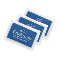 Uxcell 3pcs Finger Ink Pad for Rubber Stamps Craft, 15 x 24" Washable Pigment Ink Pad Stamps for Footprint Handprint Stamping Paper Wood Fabric Scrapbooking, Light Blue