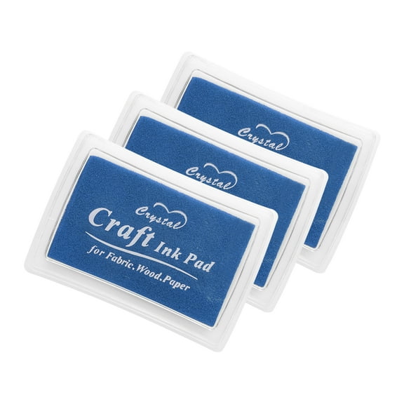 Uxcell 3pcs Finger Ink Pad for Rubber Stamps Craft, 15 x 24" Washable Pigment Ink Pad Stamps for Footprint Handprint Stamping Paper Wood Fabric Scrapbooking, Light Blue