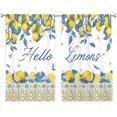 thumbnail image 4 of Lemon Kitchen Curtains 27.5Wx39H Inch Rod Pocket Rustic Yellow Fruit Farmhouse Flower Retro Blue Leaves Art Printed Summer Plant Living Room Bedroom Window Drapes Treatment Fabric 2 Panels, 4 of 5