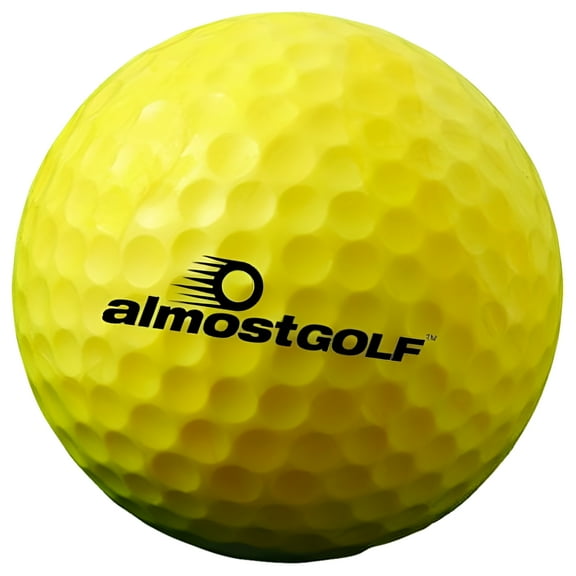 ALMOSTGOLF Point3 Limited Flight Practice Golf Balls – Realistic Spin, Trajectory, & Accuracy Foam Training Balls Pack of 24, Hi-Vis Yellow
