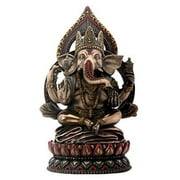 Seated Ganesha on Lotus Collectible Hinduism Sculpture