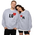 thumbnail image 2 of Couples Matching Sweatshirt His and Her Crewneck Pullover Personalized Anniversary Sweater Valentines Day Gift, 2 of 5