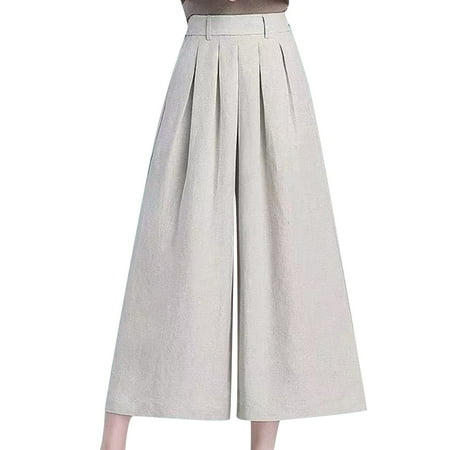

Miayilima Business Casual Pants for Women Womens Pants Dressy Casual Women S Comfortable Skirt Pants Wide Leg Pants Thin Pants Dropping Feel Loose Split Casual Pants