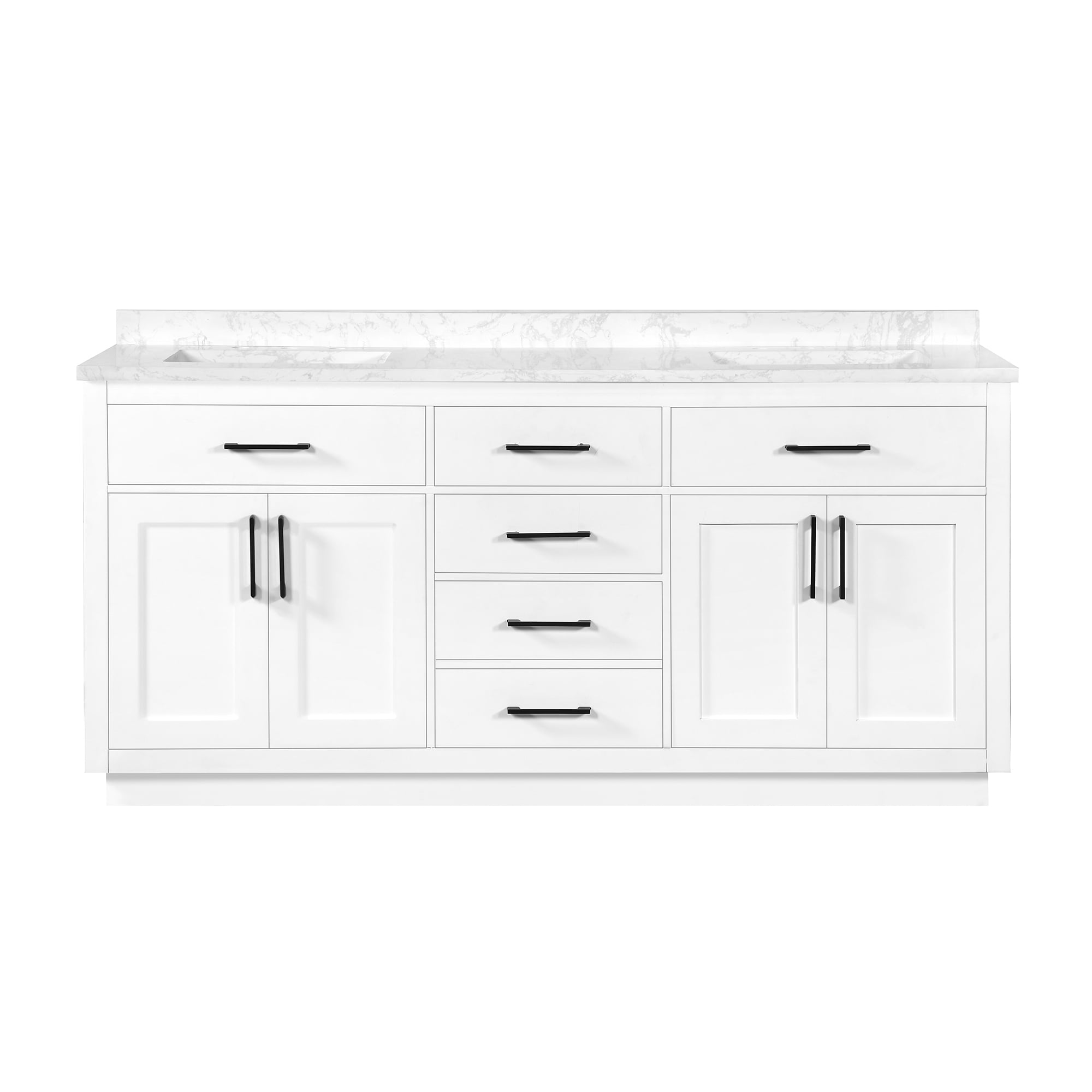 Ove Decors Athea 72 in. Double Sink Bathroom Vanity with ...