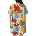 thumbnail image 3 of Naloa Fall Maple Leaves Women's Short-Sleeved Pajama Set, Loungewear, Summer pajamas, Breathable Cozy - XX-Large, 3 of 9