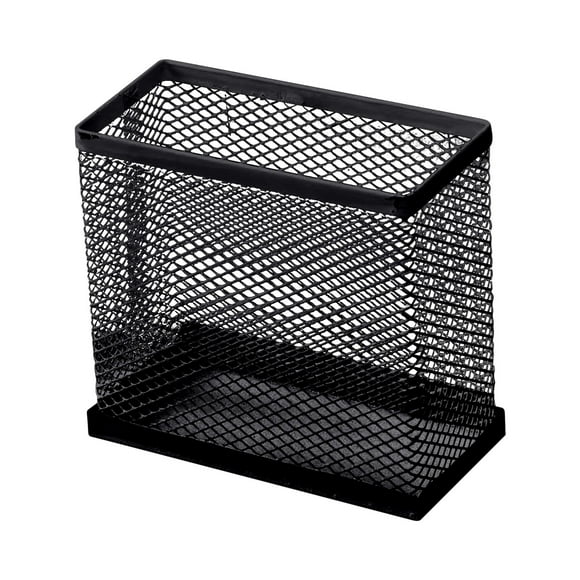 Metal Mesh Pen Storage Box | Desktop Pen Organizer Holder, Wall Mountable, Space-Saving Iron Office Supply Caddy, 10x9.5x5cm, Black, Open Design for Easy Access, Multi-Purpose Desk Barrel