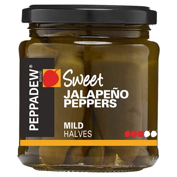 Peppadew Sweet Jalapeno Peppers, Mild Halves 260g, Imported from Britain