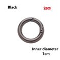 thumbnail image 1 of 2/5pcs 10/12/16/19mm Black gold silver Round Push Trigger Zinc Alloy Hooks Carabiner Purses Handbags Spring O-Ring Buckles Bag Belt Buckle Snap Clasp Clip BLACK 2PCS 1CM, 1 of 5