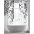 thumbnail image 4 of Black Branches Sheer Curtains 96 Inch Length 2 Panels Set, Botanical Dead Tree Birds Voile Window Treatment Semi Sheer Long Curtains Drapes for Bedroom/Living Room/Kitchen 52"x96"x2, 4 of 7