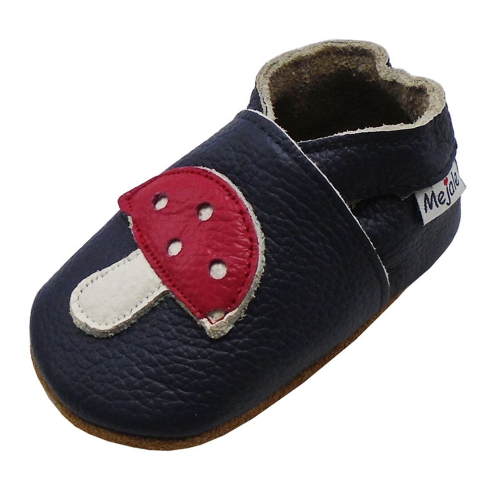 Mejale Baby Shoes Soft Sole Leather Moccasins Cartoon Mushroom Infant Toddler First Walker Slippers