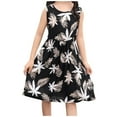 thumbnail image 2 of Wavsuf Children Girls Summer Dress Printed Patterd Black Children's Clothing Size 160, 2 of 4