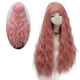thumbnail image 4 of Ediodpoh Women Girl Long Curly Synthetic Wig Quality Hair Natural Pink Party Wigs for Women pink, 4 of 6