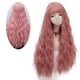 thumbnail image 3 of Peluca Sintética Rizada Larga Rosa - Seda de Alta Calidad Resistente al Calor - Diseño de Ondas Naturales para Fiestas y Uso Diario - Gorro Ajustable, Poca Pelusa, 3 of 6