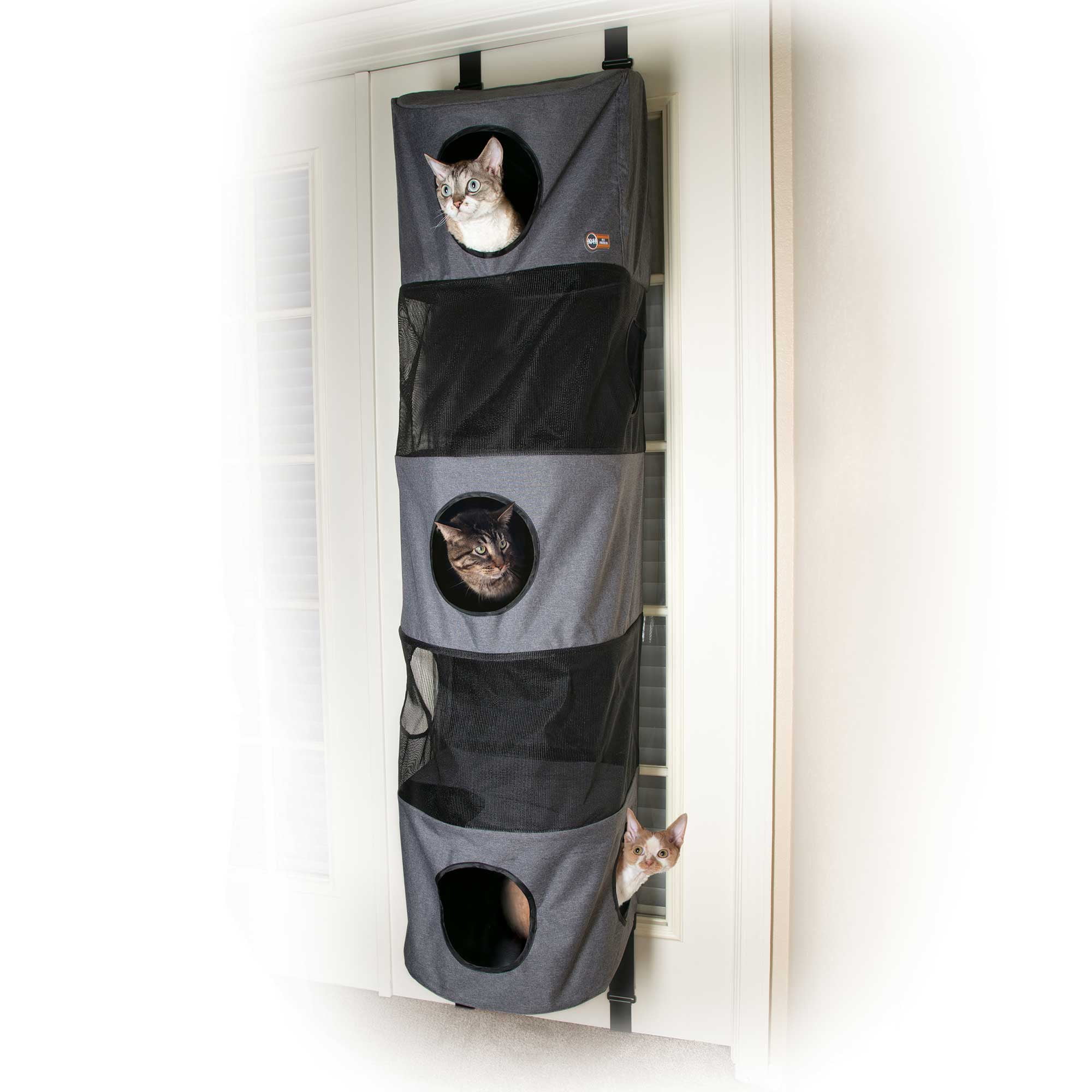 K&H Pet Products Hanging Cat Condo 3 Story Gray 16" x 16" x 65