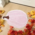 thumbnail image 4 of Fall Pumpkin Rug Bath Mat Halloween Plush Pumpkin Shape Bathroom Rug Thanksgiving Non Slip Washable Water Absorbent Floor Doormat for Home Hotel Decor, Pink, S, 4 of 5