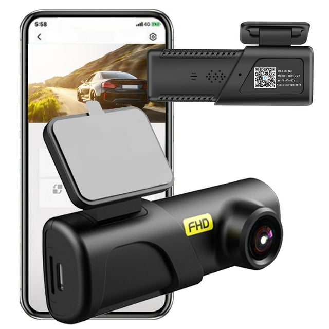 DPTALR 1080P High-definition 160 Degree Wide-angle WiFi Mobile Phone Interconnection Intelligent Voice Control 24-hour Parking Monitoring