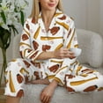 thumbnail image 4 of Goofa Baseball Sport Printed Women’s 2 Piece Pajama Set Super,Pajamas Women's Long Sleeve Sleepwear Soft Button Down Loungewear Pjs Lounge Set Nightwear-Small, 4 of 9