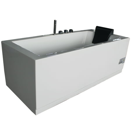 Eago Am154etl L6 6 Ft Acrylic White Rectangular Whirlpool Tub With Fixtures