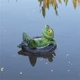 thumbnail image 6 of Milue Frogs Figurine Mini Pond Decors Resins Craft Weather Resistant Patios Accent, 6 of 9