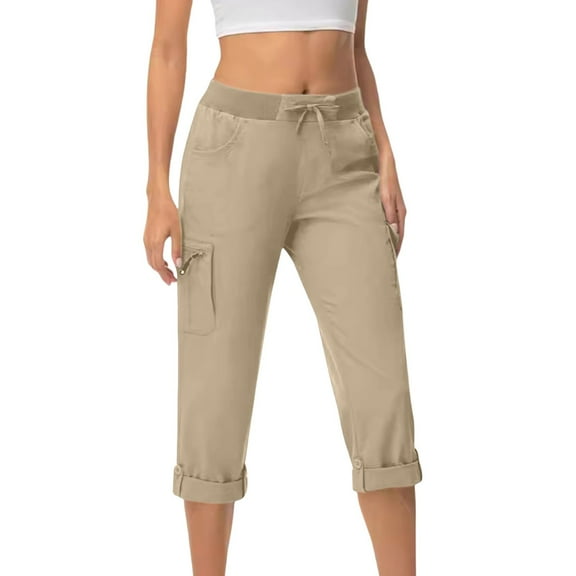 Breezora Women's Quick Dry Hiking Pants with Multiple Pockets for Outdoor Adventures and Summer Travel XXXL Size Beige