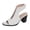 White, variant on Women's Chunky Sandals Open Toe Cut out Wedding Shoes Dressy Dress Elegant Slingback Breathable Ankle Booties Party High Heels White Size 7.5