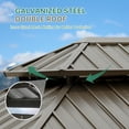 thumbnail image 6 of INTER HUT 12x14 FT Outdoor Hardtop Gazebo with Nettings and Curtains, Aluminum Frame Galvanized Double Roof Pavilion Gazebo, Brown Frame, 6 of 6