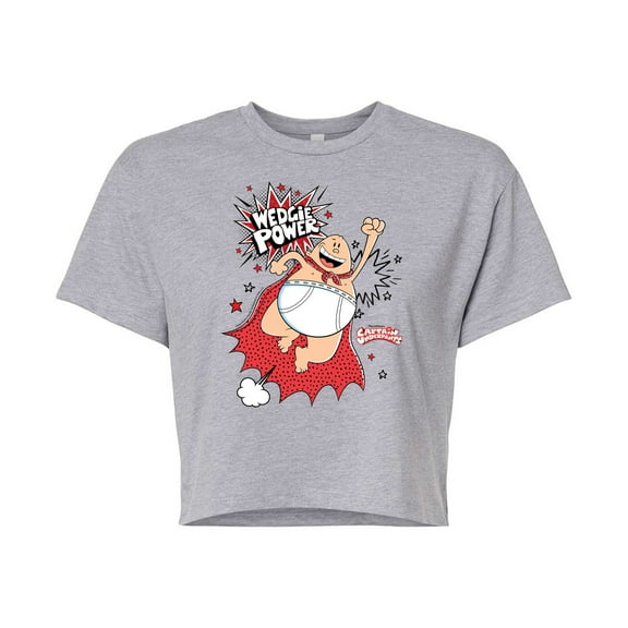 Captain Underpants - Wedgie Power - Juniors Cropped Cotton Blend T-Shirt
