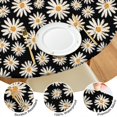 thumbnail image 4 of Black Daisy Flower Pattern Round Fitted Tablecloth with Elastic Edge,Dining Table Cover Waterproof,Outdoor Round Tablecloth for Camping,Dining,Indoor and Outdoor, 4 of 7