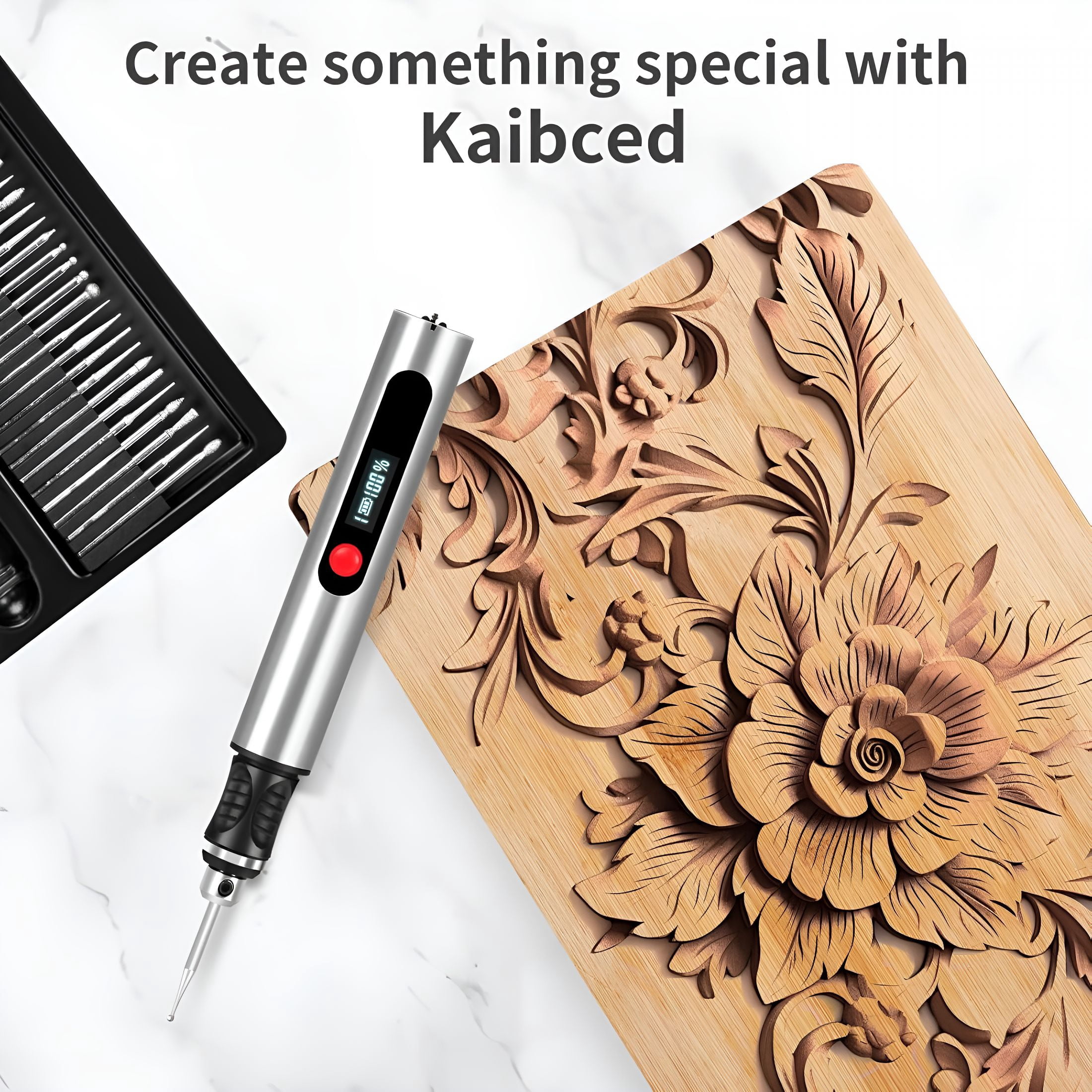 EXLEAF 2026 New Electric Engraving Pen with 30 Bits,Portable Engraving Pen Tool Kits,Diy Rechargeable Engraving Machine for Jewelry Wood Glass Stone Carving,Gold
