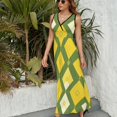 thumbnail image 3 of Vestido De Noche De Lujo Sin Mangas Para Mujer, Diamond Grid Vestido De Fiesta, 3 of 5
