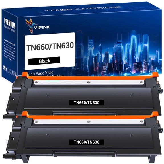 VIPink TN660 Toner Cartridge Compatible for Brother TN660 TN630 TN-660 TN-630 HL-L2300D HL-L2380DW HL-L2320D HL-L2340DW MFC-L2700DW MFC-L2740DW DCP-L2540DW Printer Ink (Black, 2-Pack)