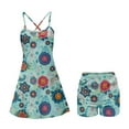 thumbnail image 5 of Yuyamidu Boho Flower Blossom Womens Tennis Dress with Built-in Shorts Blue Sleeveless Summer Exercise Golf Sports Dresses Casual Athletic Outfit Size XS, 5 of 7