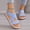 Blue, variant on Women's Sandals Open Toe Criss Cross Ankle Strap Slip On Sneakers Comfortable Soft Casual Flat Shoes 37