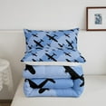 thumbnail image 5 of Airplane Bedding Comforter Sets Twin Size Aircrafts Silhouette Comforter Set Old Bomber Planes Bedding Blue Wave Stripes Duvet Insert Aviation Themed Airplane Decor Room,2 Pieces, 5 of 6