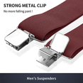 thumbnail image 3 of HL Men's Suspender Trousers Braces with Strong 2 inch Wide 4 Clips Heavy Duty for Men X Style Adjustable Suspenders, 3 of 7