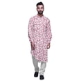 thumbnail image 1 of Atasi Mandarin Collar Printed Rayon Traditional Kurta For Men Casual Shirt, 1 of 6