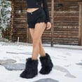 thumbnail image 4 of Ecetana Womens Faux Fur Boot Winter Warm Fluffy Long Furry Boots Mid-Calf Snow Boots, 4 of 5