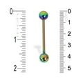 thumbnail image 2 of Titanium Anodized Industrial Straight Barbell, 14 Ga,1 1/2" (38Mm) Long,Rainbow, 2 of 2