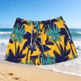 thumbnail image 2 of Amzcrzy Men's Shorts Trendy Graphic Print Hawaiian Beach Shorts Elastic Waist Quick Dry Shorts for Men Summer Casual Above Knee Mid Rise Swim Trunks Yellow Free Size, 2 of 3