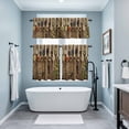 thumbnail image 3 of Modern Cooking Kitchen Curtains Sets for Windows 36 Inch Length, Farmhouse Country Wooden Grain Rod Pocket Window Treatments Tier Curtains and Valances Set for Bedroom/Bathroom, 3 of 8