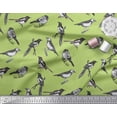 thumbnail image 1 of Soimoi Green Cotton Duck Fabric Artistic Bird Print Fabric by Yard 44 Inch Wide, 1 of 3