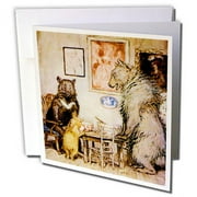 3dRose The Three Bears Vintage Fairy Tale Illustration Arthur Rackham - Greeting Cards, 6 by 6-inches, set of 6