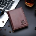 thumbnail image 3 of BULLCAPTAIN Large Capacity RFID Blocking Genuine Leather Wallet Black QB-027, 3 of 7