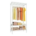thumbnail image 1 of Metal Clothes Rack, 3 Tier Standing Clothing Rack with 1 Hanger Rod & 3 Open Shelves, Portable Closet Organizer for Hanging Clothes, for Bedroom Dorm Laundry, 35.4" W x 17.7"D x 68.9"H, White, 1 of 7