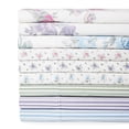 thumbnail image 2 of Melange Home Bedford Lane Floral Collection Percale Cotton Sheet Set Stripe Violet - Full, 2 of 5